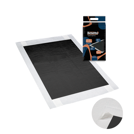 TAPETE HIGIENICO PARA CÃES - BENETTO CARVAO ATIVADO 75cmx60cm 28und - Econômico