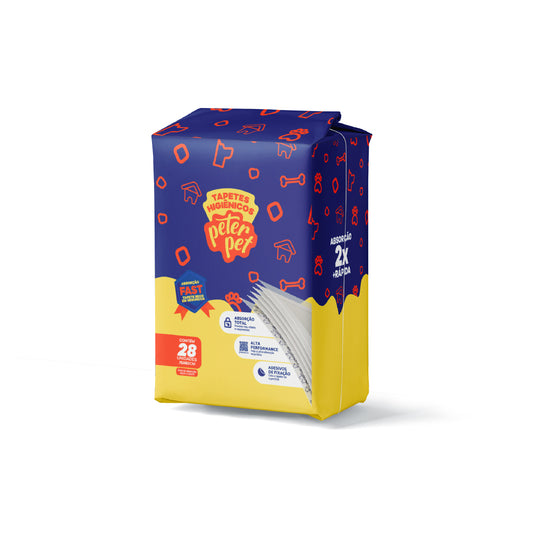 TAPETE HIGIENICO PARA CÃES - PETER PET NEUTRO 75cmx60cm 28und - Premium