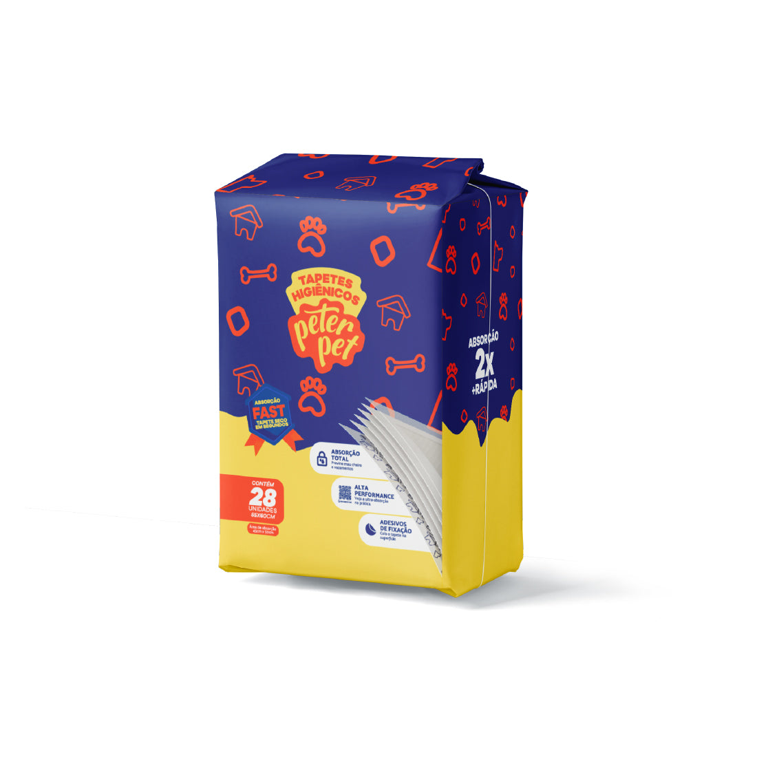 TAPETE HIGIENICO PARA CÃES - PETER PET NEUTRO 55cmx60cm 28und - Premium