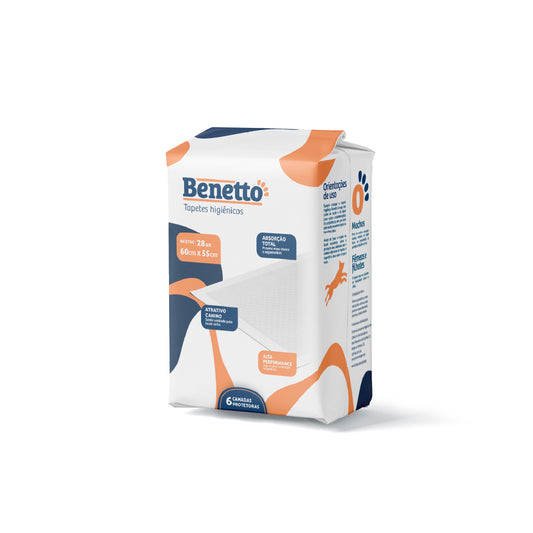 TAPETE HIGIENICO PARA CÃES - BENETTO NEUTRO 55cmx60cm 28und - Econômico