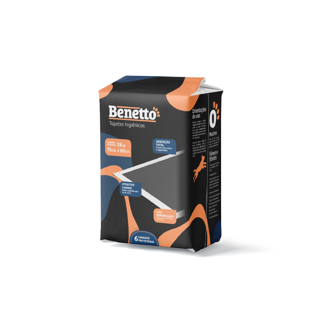 TAPETE HIGIENICO PARA CÃES - BENETTO NEUTRO 75cmx60cm 100und - Econômico